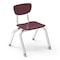 Virco 3000 Series 12" Classroom Chair, Preschool - 1st Grade with Nylon Glides - Wine Seat 3012 - alternate 1